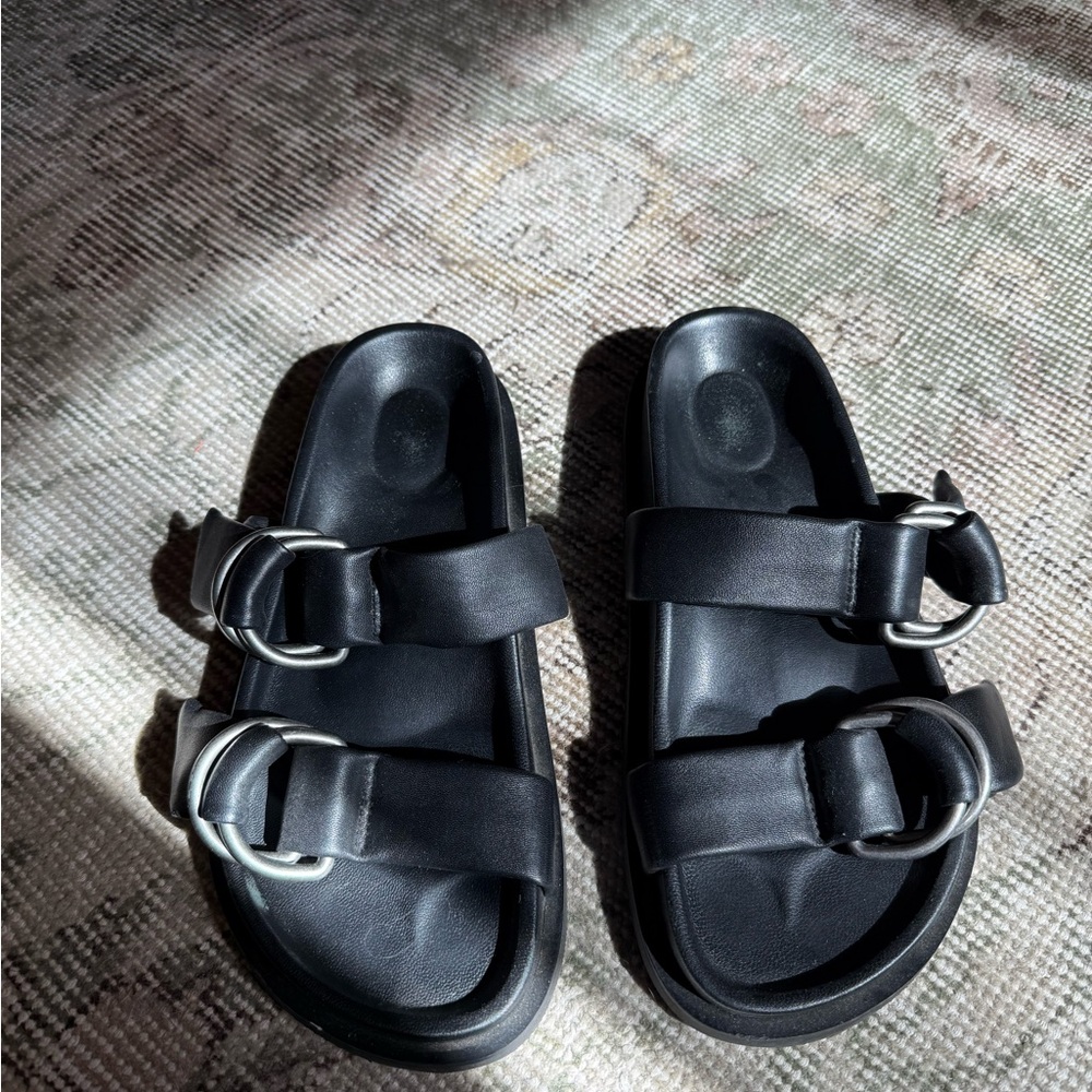 St. Agni Ring Detail Slide Sandals